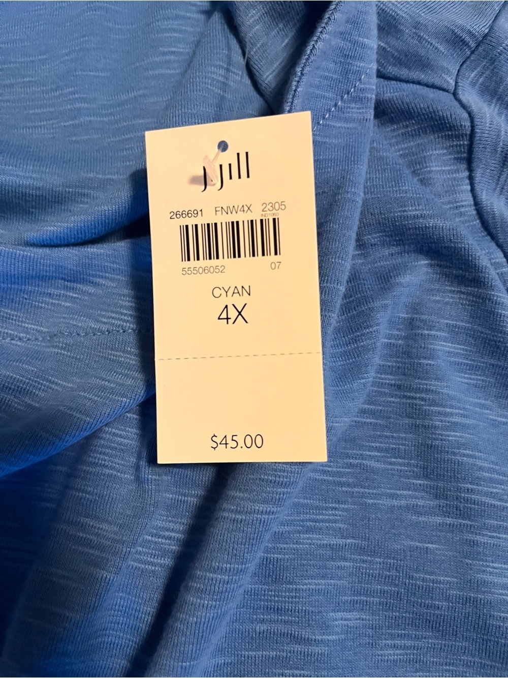 J. Jill NEW Pima Slub Elbow-Sleeve Tee - Bright Blue 4X - Picture 7 of 8